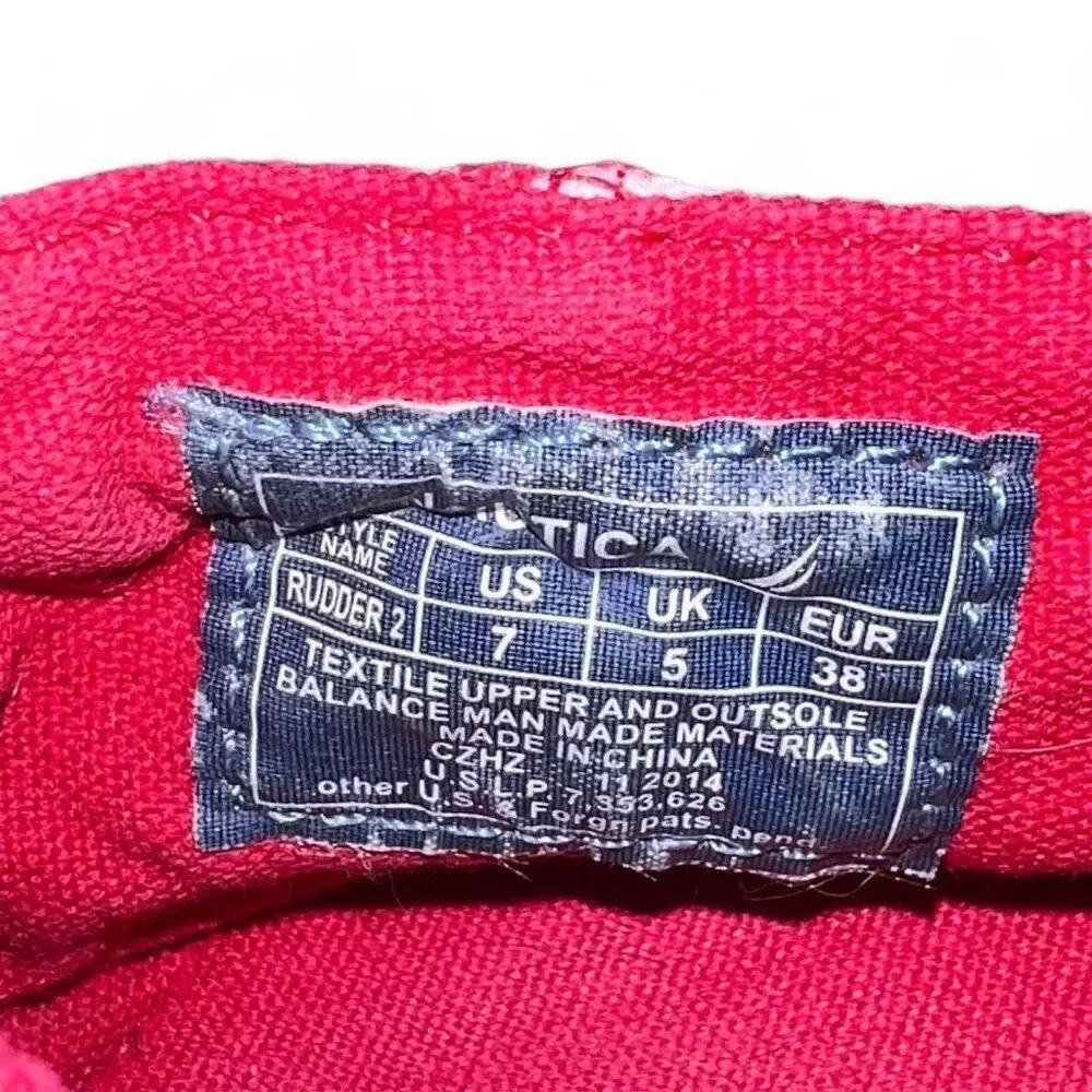 Nautica Rudder 2‎ Anchor Espadrille Slip-on Red / White Stripe Women's 7